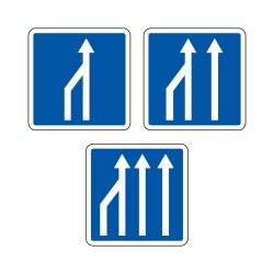 Panneaux C28 réduction du nombre de voies de circulation signalisation en PVC, adhésif ou alu Dibond