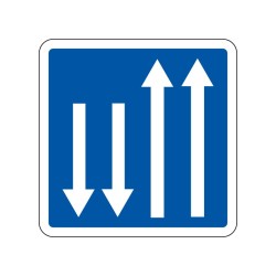 Panneaux C29a créneau de dépassement 2x2 signalisation en PVC, adhésif ou alu Dibond