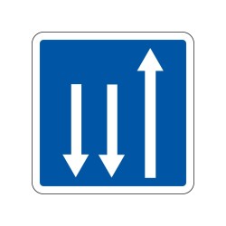Panneaux C29c créneau de dépassement 3 voies affectés signalisation en PVC, adhésif ou alu Dibond