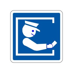 Panneaux C64a paiement auprès d'un péagiste signalisation en PVC, adhésif ou alu Dibond