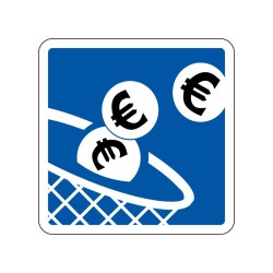 Panneaux C64c1 paiement automatique par pièces de monnaie signalisation en PVC, adhésif ou alu Dibond