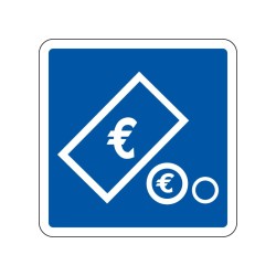 Panneaux C64c2 paiement automatique par pièces et billets signalisation en PVC, adhésif ou alu Dibond