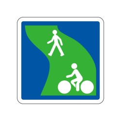 Panneaux C115 entrée de voie verte signalisation en PVC, adhésif ou alu Dibond