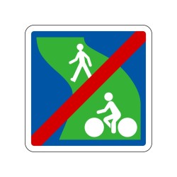 Panneaux C116 fin de voie verte signalisation en PVC, adhésif ou alu Dibond