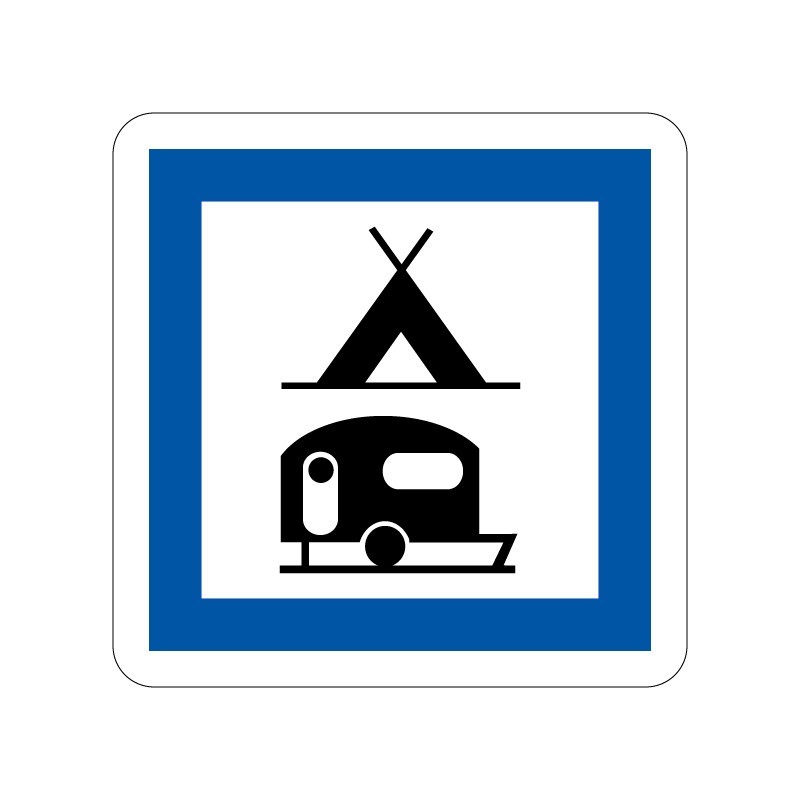 Panneaux CE4c terrain de camping pour tentes et caravanes signalisation en PVC, adhésif ou alu Dibond