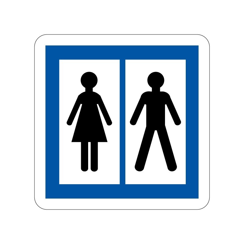 Panneaux CE12 toilettes publiques signalisation en PVC, adhésif ou alu Dibond
