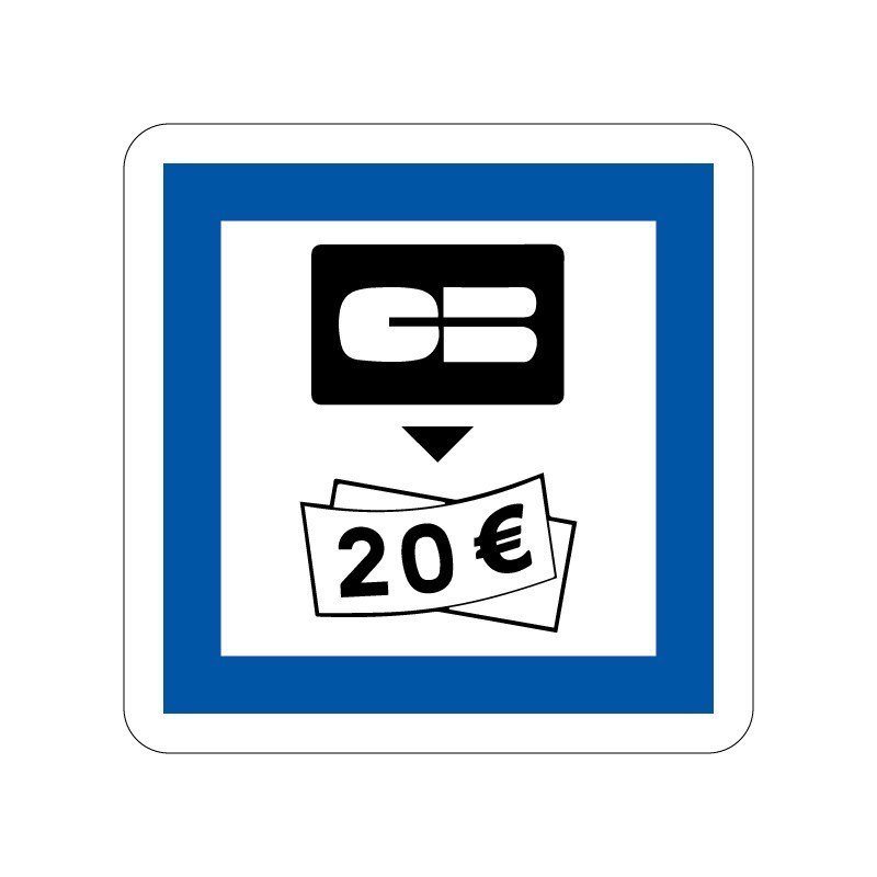 Panneaux CE25 distributeur de billets signalisation en PVC, adhésif ou alu Dibond