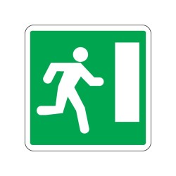 Panneaux CE30a issue de secours vers la droite signalisation en PVC, adhésif ou alu Dibond