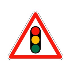 Panneau triangle de priorité AB25 Carrefour à sens giratoire, signalisation en PVC, adhésif ou alu Dibond