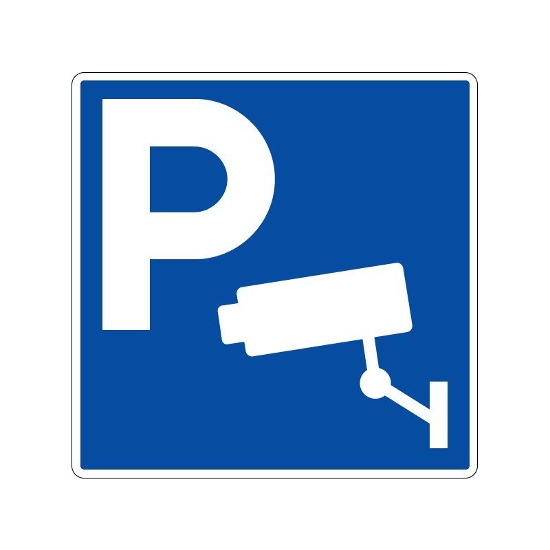 Panneaux de stationnement Parking sous vidéo surveillance signalisation en PVC, adhésif ou alu Dibond