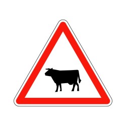 Panneau triangle de priorité AB25 Carrefour à sens giratoire, signalisation en PVC, adhésif ou alu Dibond