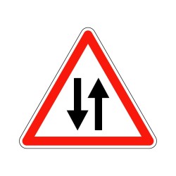 Panneau triangle de priorité AB25 Carrefour à sens giratoire, signalisation en PVC, adhésif ou alu Dibond