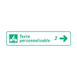 Panneaux DV43a piste cyclable avec distance signalisation en PVC, adhésif ou alu Dibond
