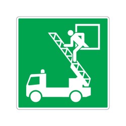 Panneau E017 fenêtre de secours signalisation en PVC, adhésif ou alu Dibond
