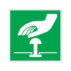 Panneau E020 bouton d'arrêt d'urgence signalisation en PVC, adhésif ou alu Dibond