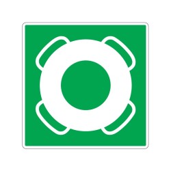 Panneau E041 bouée de sauvetage avec ligne flottante signalisation en PVC, adhésif ou alu Dibond