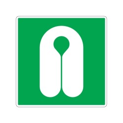 Panneau E044 carré de secours gilet de sauvetage signalisation en PVC, adhésif ou alu Dibond