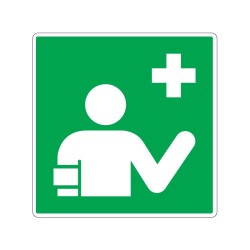 Panneau E064 secouriste signalisation en PVC, adhésif ou alu Dibond