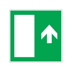 Panneau de sortie de secours flèche vers le haut signalisation en PVC, adhésif ou alu Dibond