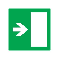 Panneau de sortie de secours flèche vers la droite signalisation en PVC, adhésif ou alu Dibond