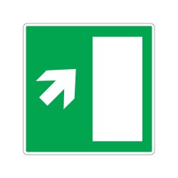 Panneau de sortie de secours flèche vers le haut à droite signalisation en PVC, adhésif ou alu Dibond