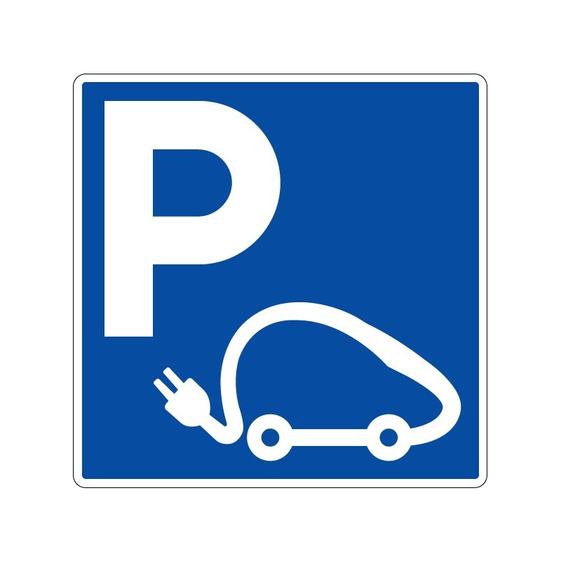 Panneaux de stationnement Parking réservé aux voitures électriques signalisation en PVC, adhésif ou alu Dibond