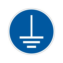 Panneau M005 mise à la terre obligatoire en PVC, alu Dibond ou adhésif