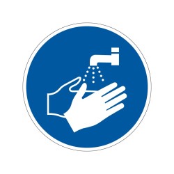 Panneau M011 lavage des mains obligatoire en PVC, alu Dibond ou adhésif