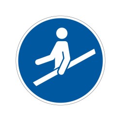 Panneau M012 Obligation de tenir la rampe en PVC, alu Dibond ou adhésif