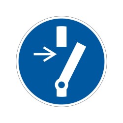 Panneau M021 obligation de déconnecter avant réparation en PVC, alu Dibond ou adhésif