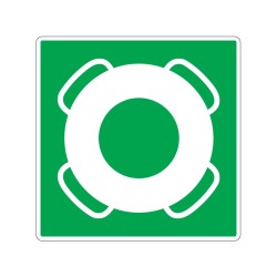 Panneau E040 carré de secours bouée de sauvetage signalisation en PVC, adhésif ou alu Dibond