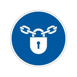 Panneau M028 obligation de verrouillage en PVC, alu Dibond ou adhésif