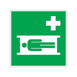 Panneau E013 carré de secours brancard signalisation en PVC, adhésif ou alu Dibond