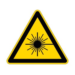 Panneau W004 de signalisation de danger rayonnement laser en PVC, alu Dibond ou adhésif