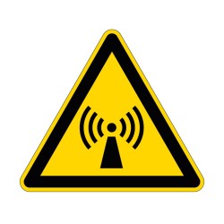 Panneau W005 de signalisation de danger radiations non ionisantes en PVC, alu Dibond ou adhésif