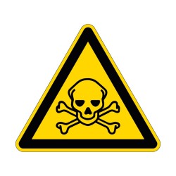 Panneau W016 de signalisation de danger toxique en PVC, alu Dibond ou adhésif