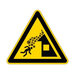 Panneau W040 de signalisation de danger avalanche de toit en PVC, alu Dibond ou adhésif