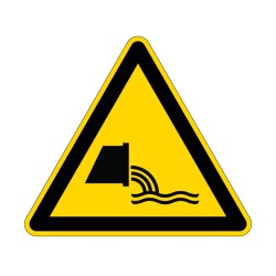 Panneau W055 de signalisation de danger évacuation des eaux usées en PVC, alu Dibond ou adhésif