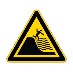 Panneau W066 de signalisation de danger plage à forte déclivité en PVC, alu Dibond ou adhésif