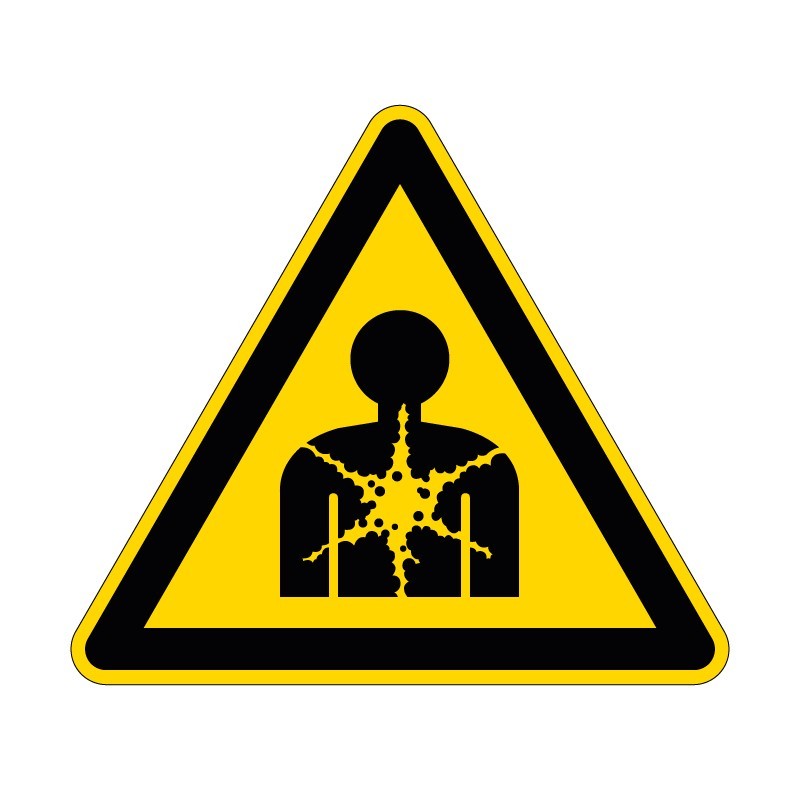 Panneau W071 de signalisation de danger substance ou mélange présentant un risque pour la santé en PVC, alu Dibond ou adhésif