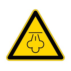 Panneau W080 de signalisation de danger vapeur chaude en adhésif, pvc ou alu dibond