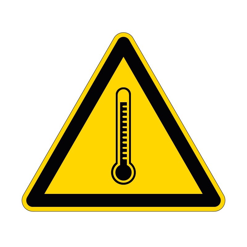 Panneau de signalisation de danger chaleur haute température en adhésif, pvc ou alu dibond