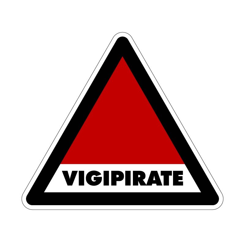 Panneau de signalisation de danger vigipirate en adhésif, pvc ou alu dibond