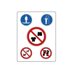 Panneau consignes avant d'entrer dans la piscine en PVC, alu Dibond ou adhésif