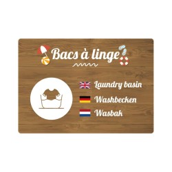 Panneau de camping - bacs à linge en PVC, alu Dibond ou adhésif