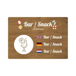Panneau de camping - Bar et snacks en PVC, alu Dibond ou adhésif