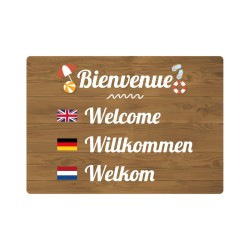 Panneau de camping - Bienvenue en PVC, alu Dibond ou adhésif
