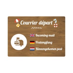 Panneau de camping courrier départ en PVC, alu Dibond ou adhésif