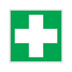 Panneau E003 carré de secours trousse de soin signalisation en PVC, adhésif ou alu Dibond