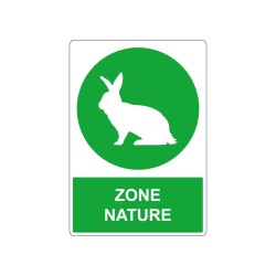 Panneau indiquant une zone de nature lièvre en PVC, alu Dibond ou adhésif